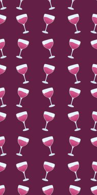 Şarap kadehli desen