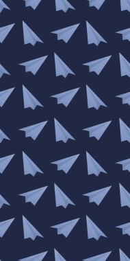 Koyu arkaplanda kağıt uçaklar olan desen