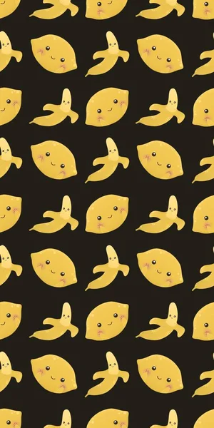 Şirin muz ve limon deseni