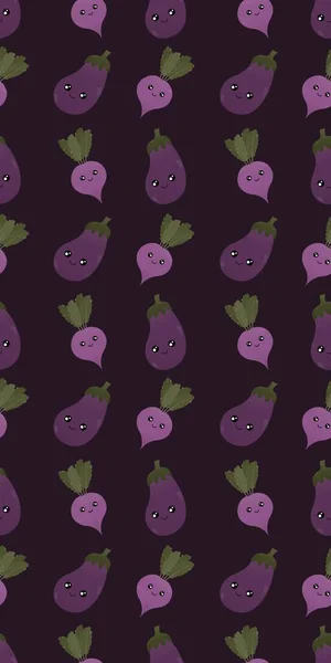 Cute Baby Pattern Eggplant Beetroot — Stock Photo, Image