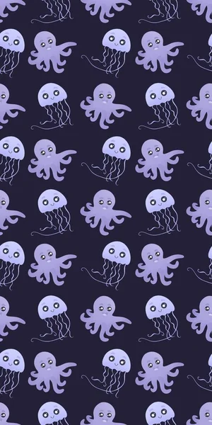 Schattig Patroon Met Kwallen Octopus — Stockfoto