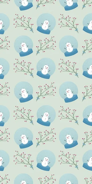 Winter Pattern Christmas Ball Snow Twig — Stock Photo, Image