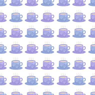 Sıcak su bardaklarıyla kış deseni