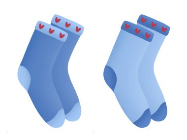 Renkli çoraplı şirin bir illüstrasyon.