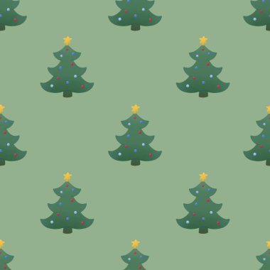 Noel ağacı ve oyuncaklarla kış deseni