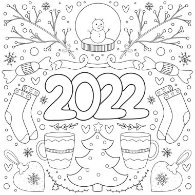 renklendirme sayfası - kış çıkartması paketi