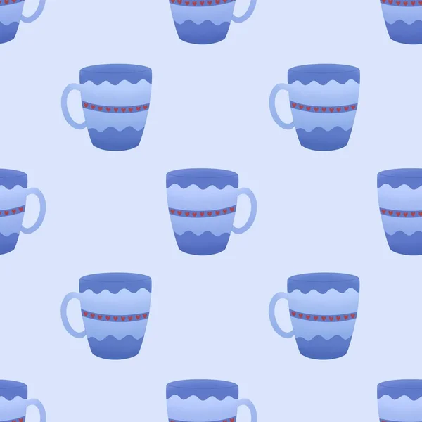 Christmas Pattern Cute Cups — Stock Photo, Image