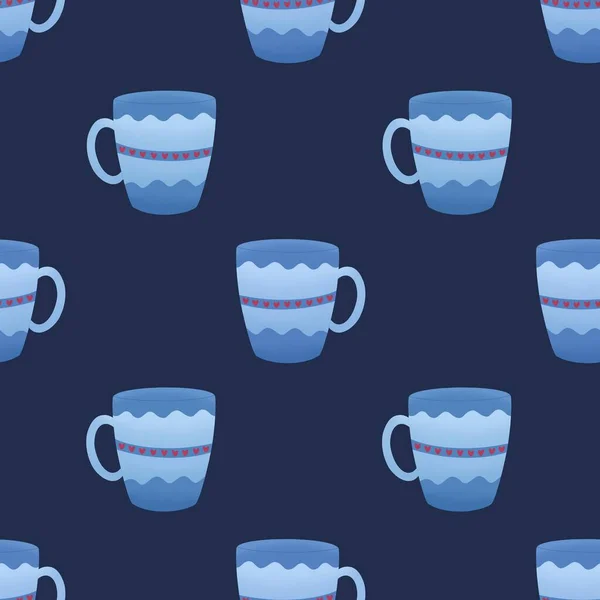 Christmas Pattern Cute Cups — Stock Photo, Image