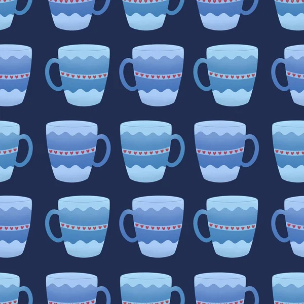 Christmas Pattern Cute Cups — Stock Photo, Image