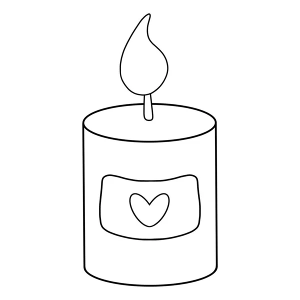 Coloring Page Cute Winter Illustration Candle — Stock Photo, Image