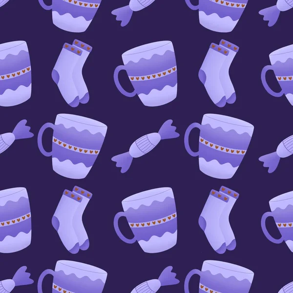 Winter Pattern Christmas Items — Stock Photo, Image