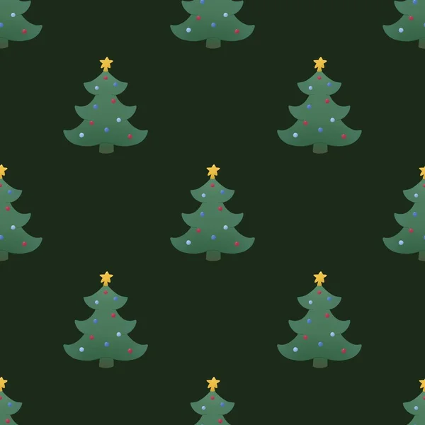 Winter Pattern Christmas Tree Toys — Stock Photo, Image