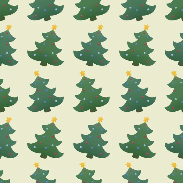 Patrón Invierno Con Árbol Navidad Con Juguetes —  Fotos de Stock