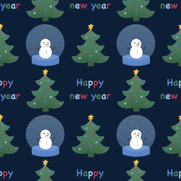 Happy New Year Winter Pattern — Stock Photo, Image