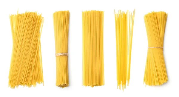 Coleção de espaguete isolado em fundo branco — Fotografia de Stock