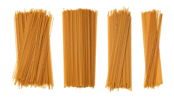 Collection of buckwheat pasta isolated on white background Stock Photo