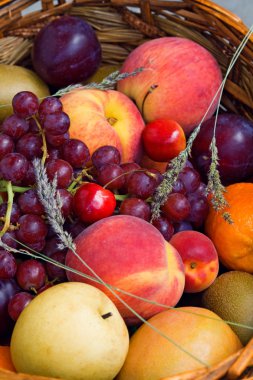 üzüm, şeftali, kiraz, çimen, hasat