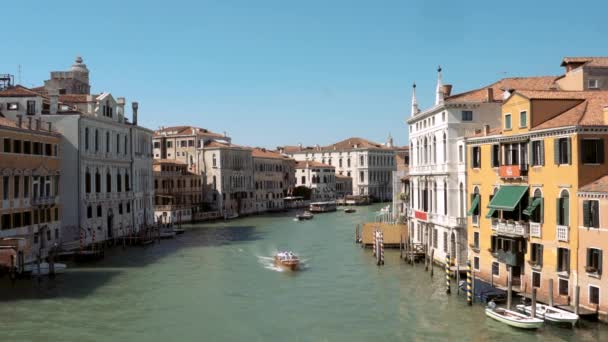 Venice Italy September 2021 Canal Grande Gondola Boats Venice Italy — Stock Video