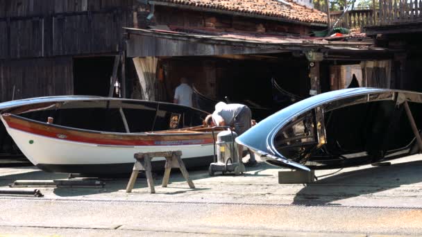 Venice Italy September 2021 Gondolas Gondola Boatyard Squero San Trovaso — Vídeos de Stock