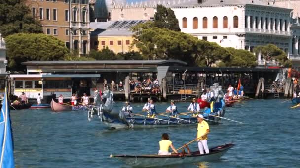 Venice Italy September 2021 Regata Storica Historical Regatta Canal Grande — Vídeos de Stock