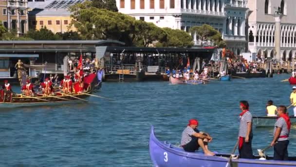 Venice Italy September 2021 Regata Storica Historical Regatta Canal Grande — 图库视频影像