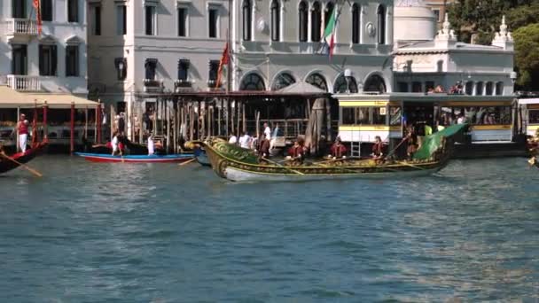 Venice Italy September 2021 Regata Storica Historical Regatta Canal Grande — стоковое видео