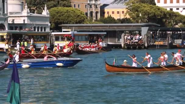 Venice Italy September 2021 Regata Storica Historical Regatta Canal Grande — Vídeo de Stock