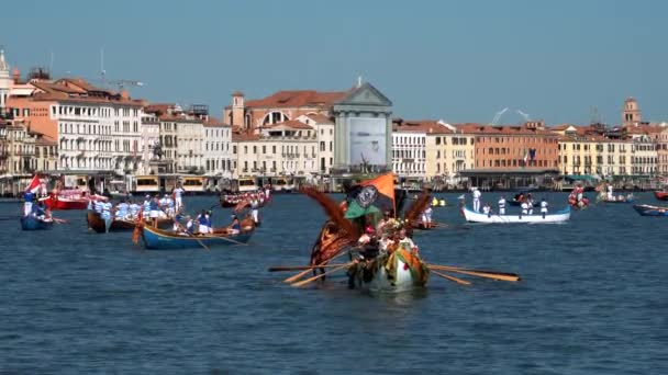 Venice Italy September 2021 Regata Storica Historical Regatta Canal Grande — Video Stock