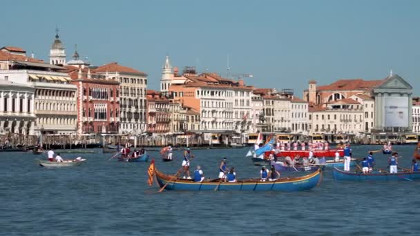 Venice Italy September 2021 Regata Storica Historical Regatta Canal Grande — стокове відео