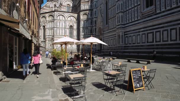 Florenz Italien Juni 2021 Touristen Vor Der Kathedrale Santa Maria — Stockvideo