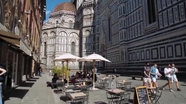 Florence Italie Juin 2021 Touristes Devant Cathédrale Sainte Marie Fleur — Video