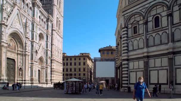 Флоренція Італія Червня 2021 Туристи Перед Кафедральним Собором Святої Марії — стокове відео