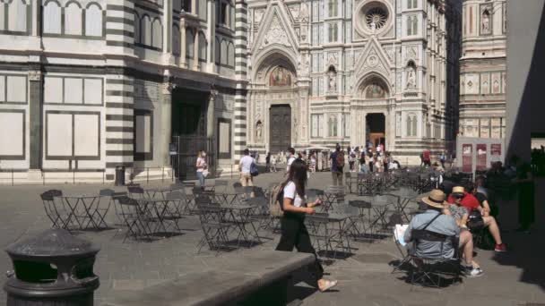 Florença Itália Junho 2021 Turistas Frente Batistério Catedral Santa Maria — Vídeo de Stock