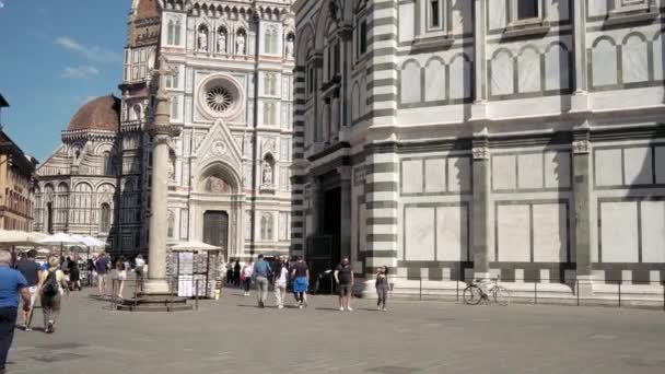 Floransa Talya Haziran 2021 Vaftiz Çiçekli Aziz Mary Katedrali Önündeki — Stok video