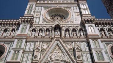 Çiçekli Aziz Mary Katedrali 'nin mermer cephesi, Cattedrale di Santa Maria del Fiore, Floransa, İtalya