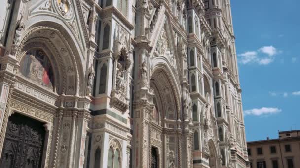 Marmorfassade Der Kathedrale Santa Maria Del Fiore Florenz Italien — Stockvideo