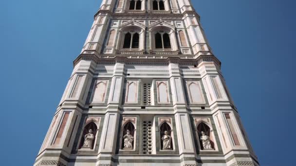 Florencja Włochy Czerwca 2021 Przechylenie Dół Turystów Przed Dzwonnicą Giotto — Wideo stockowe