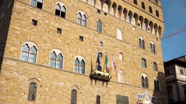 Inclinaison Palazzo Vecchio Piazza Della Signoria Florence Italie — Video