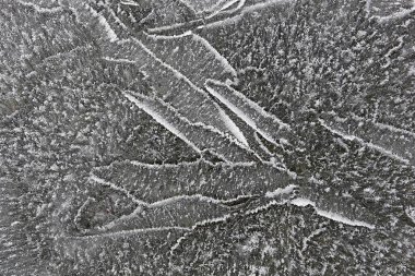  Kore 'nin kırsalında bir kış nehri..