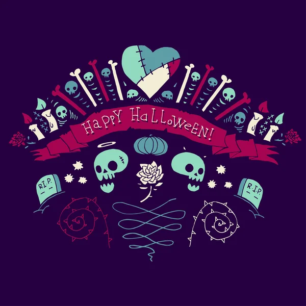 Joyeux Halloween carte de voeux. — Image vectorielle