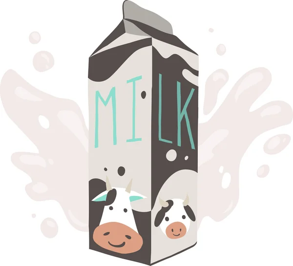 Le carton de lait . — Image vectorielle