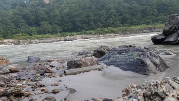 Vue Matin Sur Plage Goa Située Rishikesh Uttarakhand Près Laxman — Video