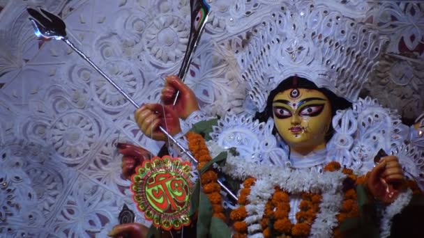 Puja Durga Celebración Navratri Kolkata Bengala Occidental India Dhunachi Quemador — Vídeo de stock