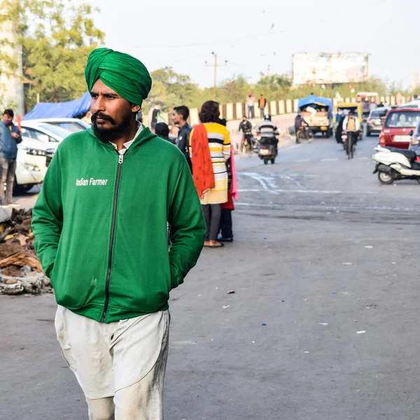 Gazipur Delhi Indie Grudnia 2020 Indyjscy Sikh Hinduistyczni Rolnicy Pendżabu — Zdjęcie stockowe