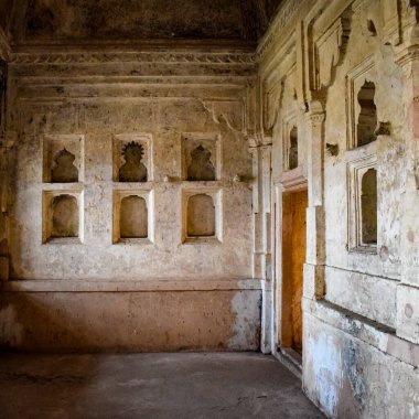 Orchha, Madhya Pradesh, Hindistan, Jahangir Mahal veya Orchha Sarayı Orchha 'da bulunan bir kale ve garnizondur. Madhya Pradesh. Hindistan, Hindistan Arkeolojik Siteleri