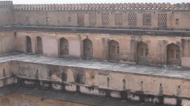 Hermosa Vista Orchha Palace Fort Raja Mahal Chaturbhuj Templo Jahangir — Vídeo de stock