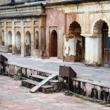 Orchha, Madhya Pradesh, Hindistan, Jahangir Mahal veya Orchha Sarayı Orchha 'da bulunan bir kale ve garnizondur. Madhya Pradesh. Hindistan, Hindistan Arkeolojik Siteleri