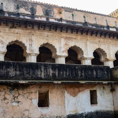 Orchha, Madhya Pradesh, Hindistan, Jahangir Mahal veya Orchha Sarayı Orchha 'da bulunan bir kale ve garnizondur. Madhya Pradesh. Hindistan, Hindistan Arkeolojik Siteleri