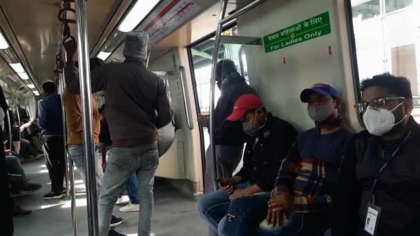 Nueva Delhi India Enero 2022 Vista Interior Estación Metro Delhi — Vídeos de Stock