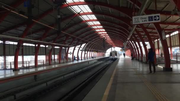 Nuova Delhi India Gennaio 2022 Vista All Interno Della Stazione — Video Stock